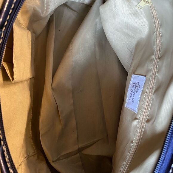 Genna De Rossi Purse, Tan, Brown & Dark Blue/Dark Purplish. (P05) - Picture 5 of 15